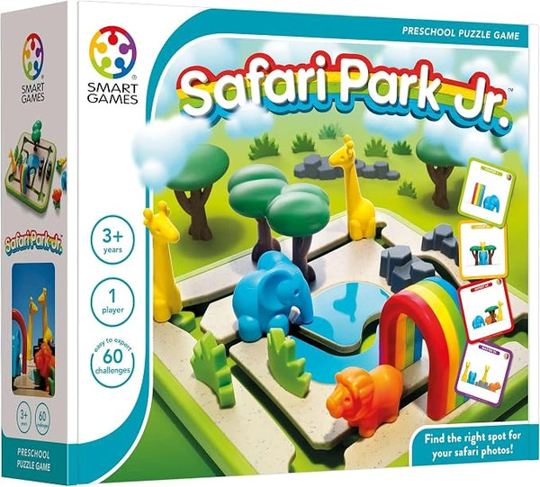 Safari Park Jr. Juego de rompecabezas preescolar con 60 desafíos para niños de 3 años en adelante.