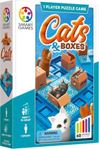 SmartGames Gatos y Cajas – Juego de Viaje con 60 Desafíos, +7 años