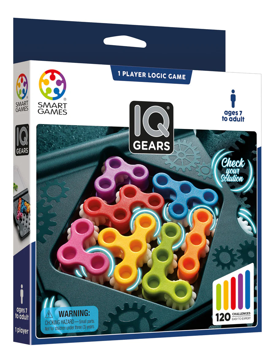 IQ Gears: Juego de lógica dinámico y portátil con 120 desafíos para mayores de 7 años.