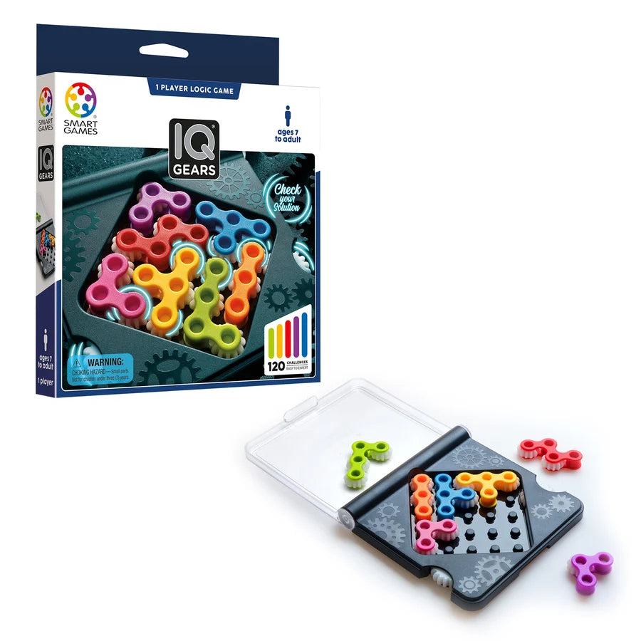 IQ Gears: Juego de lógica dinámico y portátil con 120 desafíos para mayores de 7 años.